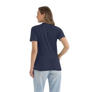 Adult Cotton T-Shirt – Premium Soft Washed 100% <b>Ring</b>-Spun Fitted Navy Tee - Product Image 5