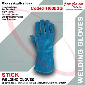 Guantes de trabajo de cuero dividido de piel de vaca de la mejor calidad 2024, guantes de seguridad de soldadura para uso diario y al aire libre, superventas en Pakistán - Product Image 4
