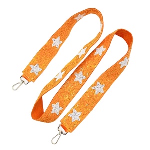 Sangles de sac à perles de rocaille étoilées à paillettes Accessoires de mode avec forme et design personnalisés Sangle de sac à main perlée - Product Image 1