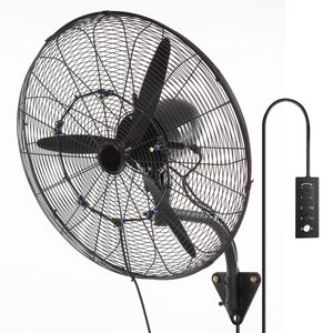 Ventilador de Pared Oscilante Impermeable de 24 Pulgadas con Nebulización, 3 Velocidades de Alta Velocidad con un Flujo de Aire Máximo de 7000 CFM, Ventilador Comercial e Industrial - Product Image 1