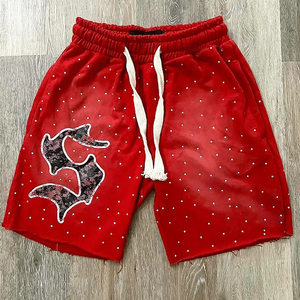 Custom Logo Sweat Shorts Color Embroidery Logo Sweat Shorts Above Knee 5 Inch Men Breathable Sweat Shorts - Product Image 3