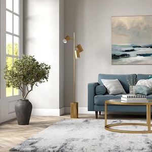 Lampe sur pied moderne en forme d'arc avec base lourde et tête réglable pour éclairage de lecture à côté du canapé - Product Image 4