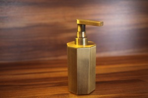Basic Brass Lotion Dispenser Minimalist <b>Refillable</b> <b>Hand</b> <b>Soap</b> Ideal For Spa Or Salon Sinks For Handwashing And Aesthetic Appeal - Product Image 6