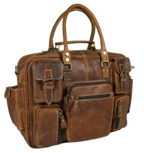 Bandolera de cuero auténtico para oficina, bolso para ordenador portátil de gran capacidad para viaje - Product Image 2