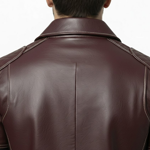 Performance <b>Men</b> <b>Leather</b> <b>Jacket</b> Biker Style Front Zipper Functional Pockets Wind Resistant OEM Custom Logo <b>Men</b> <b>Leather</b> <b>Jacket</b> - Product Image 6