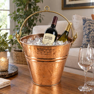 Refroidisseur à vin en cuivre martelé artisanal avec poignée cintrée – Articles de bar haut de gamme faits à la main – Fournisseur en gros Inde Moradabad - Product Image 3