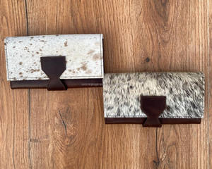 Cartera de cuero de piel de vaca, bolso de mano con pelo en piel oculta, bolso de mano de cuero de becerro, bolso de mano para mujer occidental - Product Image 3