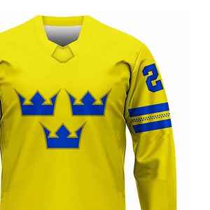 Uniforme de hockey sur glace à manches longues personnalisé avec nom d'équipe, 100 % polyester, imprimé numérique, respirant, séchage rapide, anti-décoloration, Solid Trader - Product Image 3