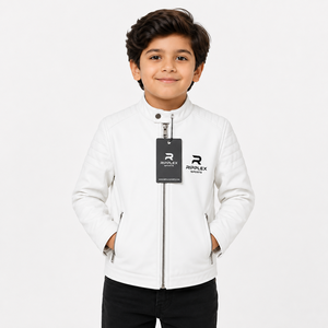 Premium kids leather <b>jacket</b> with soft comfort stylish fit <b>warm</b> design for everyday wear and outdoor adventures all season - Product Image 1