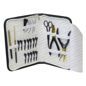 Kit d'outils pour extensions de cheveux avec petites ciseaux, pinces à perles, crochet d'installation pour extensions, clips à bec de canard - Product Image 1