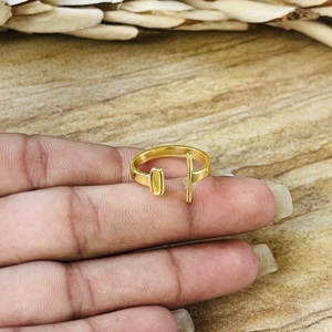 Unique Design Minimalist Geometric Bar <b>Ring</b> Brass 18k Gold Plated <b>Statement</b> <b>Ring</b> Modern Fashionable <b>Ring</b> Dainty Wholesale <b>Ring</b> - Product Image 6