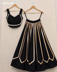 Nuevo lehenga de rayón con diseño Gota Patti y vuelo completo - Trabajo artesanal Kodi y blusa elegante a juego. Proveedor indio. - Product Image 4