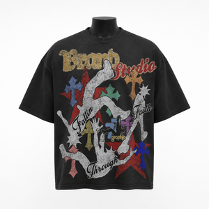 T-shirt Streetwear Homme Oversize Vintage Délavé 100% Coton 280g, Vierge, Grammage Lourd, Fabricant OEM ODM - Product Image 1