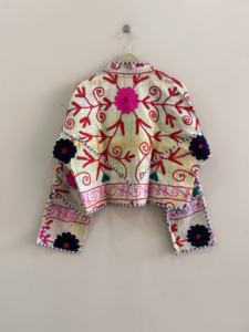 Traditional Suzani Embroidered Kantha <b>Quilted</b> Handmade Vintage Boho Jacket - Product Image 6