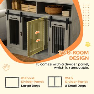 Mobile per Cani Grigio con Porte Scorrevoli e Ripiani 47 X 23.5 X 35 per Cani Grandi o Piccoli, Cucce e Mobili per Animali Domestici - Product Image 5