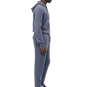 Nueva llegada personalizada 100% chándal de algodón para hombres y mujeres sólido Sudadera con capucha Conjuntos Casuales logotipo personalizado chándal de lana de invierno - Product Image 4