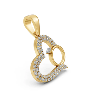 Anillo con Colgante de Corazón en Oro Blanco de 10K con Diamante Cultivado en Laboratorio Certificado por IGI, Chapado en Rodio, Diseño de Diamante de Corte Brillante de 0.42 CTW para Mujer - Product Image 4