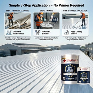 <b>Heat</b> Reflective Roof <b>Cooling</b> Paint for Metal Roof Terrace Concrete Roof Solar Reflective <b>Heat</b> Resistant Roof Coating - Product Image 2