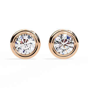 Pendientes Clásicos con Bisel de Corte Redondo, con Diamantes Cultivados en Laboratorio de 1 Quilate (cada uno), Oro de 14K, Certificados por IGI, Ideales para Regalo, Fiestas y Aniversarios - Product Image 5