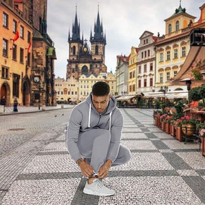 Men's Winter Tracksuits 2-Piece Casual Sweat Jogging Suit Set Breathable Windproof Full-Zip Hoodies Sweatpants Athletic - Product Image 6