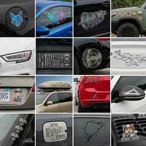 Custom Vinyl <b>Car</b> Stickers Body <b>Decals</b> Cartoon Style Self-Adhesive Waterproof UV Resistant for Vehicle Styling - Product Image 2