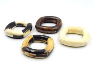 Hand <b>Crafted</b> Polished Natural Ox Bone Animal Style Eco-Friendly Pendant Natural Focal Bead with Gold Bail - Product Image 2