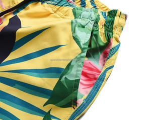 Summer High-Waist Fitness Beach Run Shorts Heavyweight Quick Dry Earth-Color Washed Decoration Cotton Printed High Street Style - Product Image 6