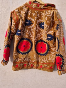 Handmade Suzani Velvet <b>Jacket</b> Embroidered Quilted Coat <b>Gothic</b> Winter Outerwear Women's Luxury Boutique Fashion Reversible - Product Image 5