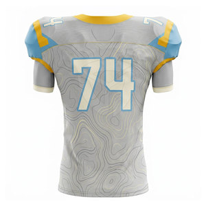 Uniforme de Fútbol para Hombre, Jersey 74 Blanco, Azul y Amarillo, Estampado en Relieve con Transferencia Térmica, Transpirable, de Poliéster Reflectante, Talla Adulto - Product Image 3