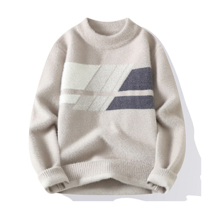 Suéter de Punto para Hombre, Cuello Redondo, Manga Larga, Cálido, Informal, para Invierno, Cómodo, Suave, Texturizado, para Uso Diario - Product Image 5