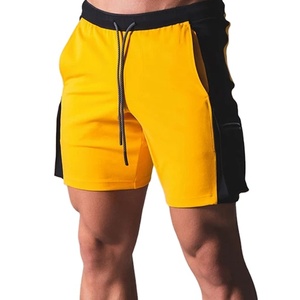 Shorts de sport personnalisés pour hommes 100 % coton, imprimé uni, style urbain, athlétique, fitness, séchage rapide, taille mi-haute avec cordon de serrage - Product Image 1
