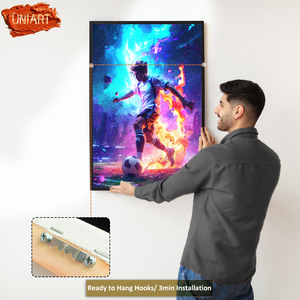 Grande Toile Imprimée Brillante, Affiche Murale Verticale, Peinture à l'Huile de Joueur de Football en Porcelaine Cristalline, Décoration Murale pour la Maison - Product Image 5