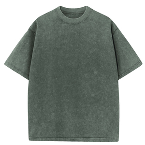เสื้อยืดคอตตอนโอเวอร์ไซส์ผู้ชาย สีพื้นเรียบง่าย สไตล์ลำลอง คอกลม แขนสั้น ผ้าเจอร์ซีย์ถัก ทรงพอดีตัว - Product Image 6