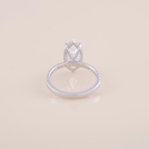 แหวนหมั้นเพชรทรงมาร์คีส์ 3.59 กะรัต เพชรเลี้ยงในห้องปฏิบัติการ พร้อมวงแหวนแบบ Pave ทรงกลม ทองคำขาว 18K สีขาว เหลือง และสีโรสโกลด์ - Product Image 4