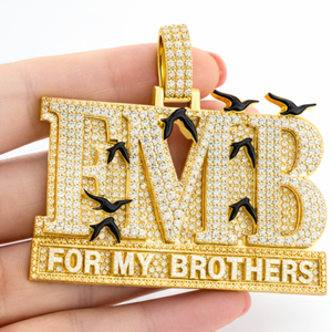 Collier pendentif lettre personnalisé pour homme en argent 925 plaqué or, style luxe, Moissanite, grand bling, pour soirée, rappeur, hip-hop, plaque nominative - Product Image 3