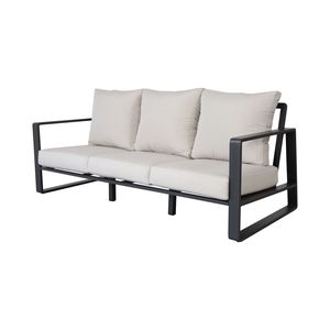 Set di Mobili da Giardino Tino Tino YB15052, Divano a Tre Posti Marrone Chiaro con Tavolino Rettangolare e Cuscini - Product Image 3