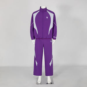 Ensemble 2 pièces TF personnalisé : Pantalon de survêtement softshell froissé zippé et coupe-vent unisexe en nylon avec passepoil et revers élastiques pour homme - Product Image 6