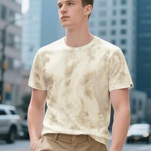 Camiseta de Cuello Redondo para Hombre, Ligera, de Manga Corta, con Estampado Moderno, Estilo Hipster, Tie Dye, Informal, para Usar en la Calle - Product Image 4
