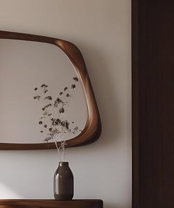 Espejo de Pared de Madera Sólida, Estilo Moderno y Minimalista, Marco Irregular, Espejo Decorativo para Sala de Estar, Hotel, Entrada - Product Image 3