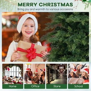 Grüner PVC-Kunstweihnachtsbaum mit Scharniermechanismus und 721/1019 Üppigen Zweigspitzen für Weihnachtsdekoration zu Hause - Product Image 6