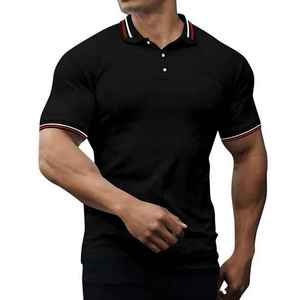 เสื้อเชิ้ตแขนสั้นผู้ชาย ผ้าถักระบายอากาศ ซิปปักลาย ลำลอง กอล์ฟ ทรงสมาร์ทฟิต สวมใส่สบาย แห้งเร็ว - Product Image 1