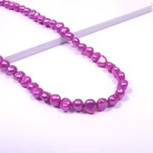 Pink Freshwater Pearl Potato Choker Necklace 8MM Natural Freshwater Pearl Necklace Genuine Pearl Jewelry For Women Wholesale - Product Image 2