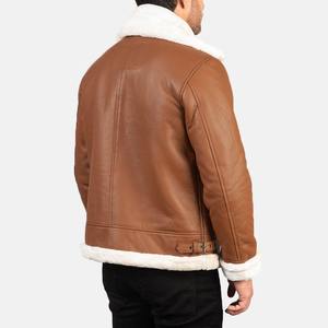 Blouson aviateur en cuir vintage respirant et écologique de qualité supérieure pour homme, avec logo frontal, idéal pour l'automne - Product Image 6