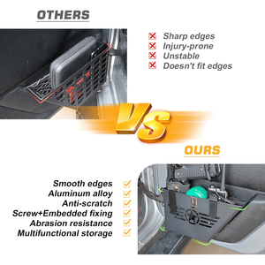 Organizer Laterale in Metallo con Logo a Cinque Stelle per Porta Posteriore, Tasche Portaoggetti per Jeep Wrangler JK JKU 4 Porte 2P 2007-2017 - Product Image 3