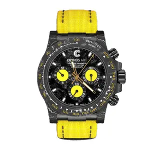 CRONUSART Supercar Elements Design High Class Mechanical Double-Sided Sapphire Mechanical Watch Carbon Fiber Watch Case