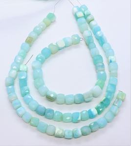 AAA Natural Peruvian <b>Opal</b> Faceted Cube Gemstone Beads 8-9 MM Peru <b>Opal</b> 3D Box Cube Beads 8 Inch Faceted Peruvian <b>Opal</b> Loose Bead - Product Image 6