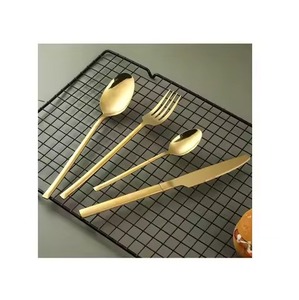 Premium <b>Gold</b> Brass Cutlery Set Stylish Dining Flatware Utensil Collection Luxury <b>Table</b> Setting For Restaurant Hotel - Product Image 6