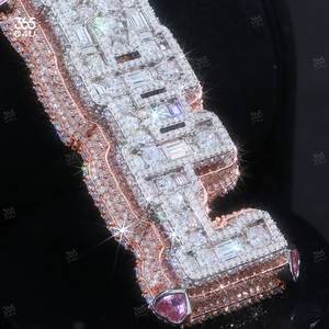 จี้เพชรฮิปฮอปแบบกำหนดเองพร้อมใบรับรอง GRA ตัวอักษรชื่อตามสั่ง เงินแท้ 925 ประดับเพชร VVS เต็มตัว สไตล์แร็ปเปอร์ จี้โมอิสซาไนต์ - Product Image 2