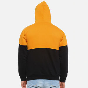 Sweat-shirt à capuche double panneau pour homme, design contrastant, coupe décontractée, style streetwear, mélange de coton - Product Image 4