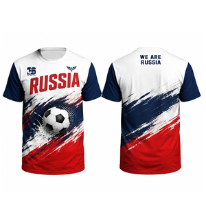 เสื้อฟุตบอลแฟนคลับสไตล์รัสเซีย ปี 2026 ระบายอากาศได้ดี เสื้อเชียร์ฟุตบอลแบบสั่งทำพิเศษ เสื้อยืดสำหรับการแข่งขัน - Product Image 4